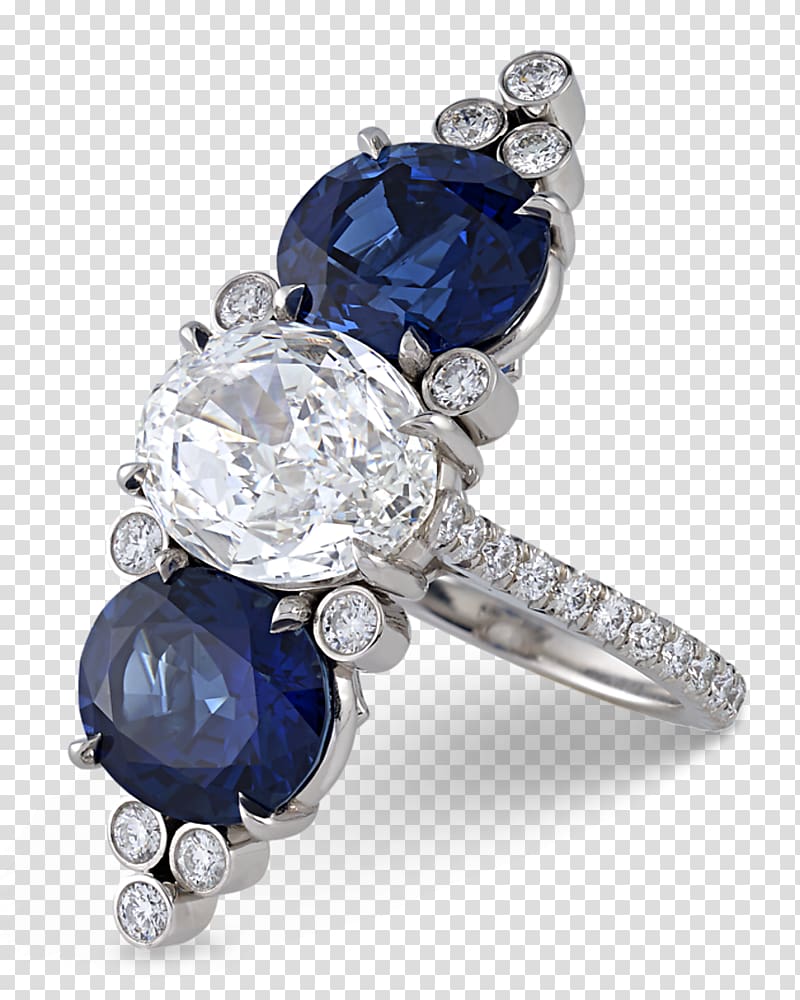 Sapphire Cobalt blue Body Jewellery Diamond, Estate Jewelry transparent background PNG clipart
