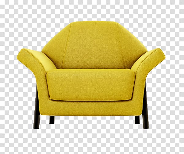 Loveseat Chair Couch, Yellow sofa transparent background PNG clipart
