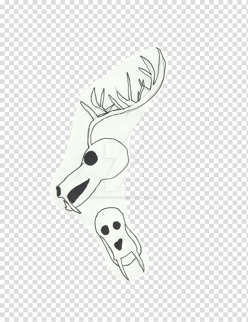 Deer Skull Wendigo Antler Mouth, paper-cut bell transparent background PNG clipart