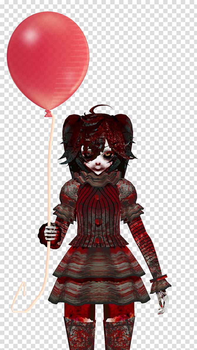 It Hatsune Miku MikuMikuDance Evil clown YouTube, pennywise the clown transparent background PNG clipart