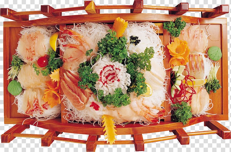 Sashimi Sushi Japanese Cuisine Middle Eastern cuisine Makizushi, Sushi platter transparent background PNG clipart
