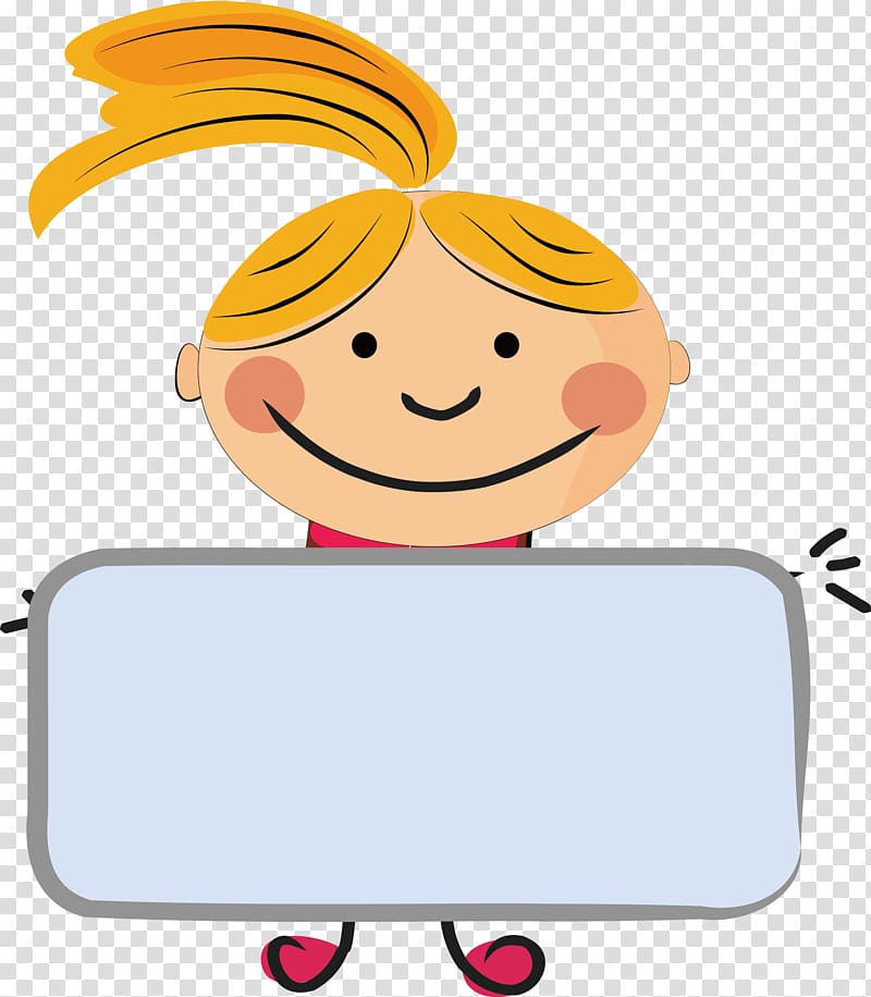 yellow haired girl illustration, Drawing , Kids placards transparent background PNG clipart