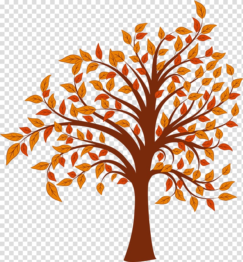 Autumn Cartoon Tree , Tree transparent background PNG clipart