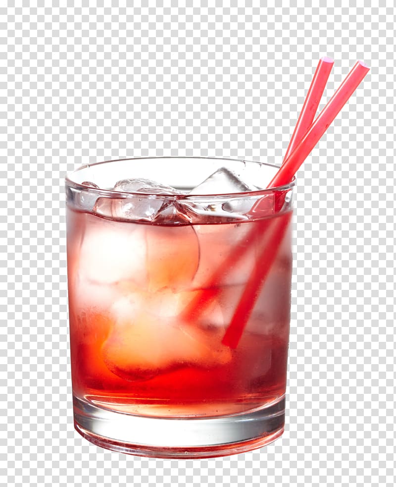 clear rum glass with two plastic straws, Vodka Cocktail Martini Cape Cod Cosmopolitan, Red cocktail with straw transparent background PNG clipart