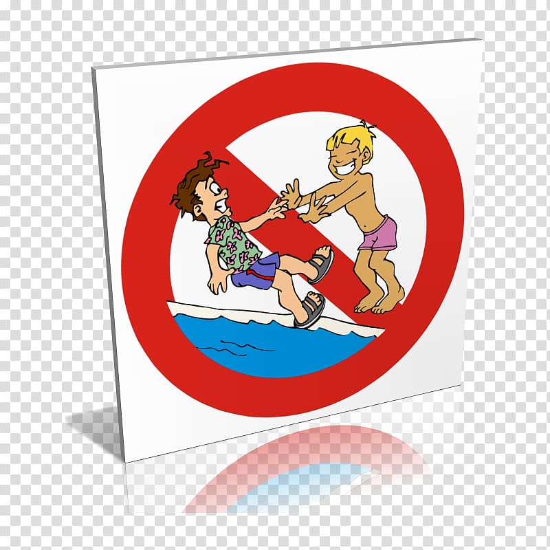 Swimming pool Safety Senyalística , interdit de pousser transparent background PNG clipart