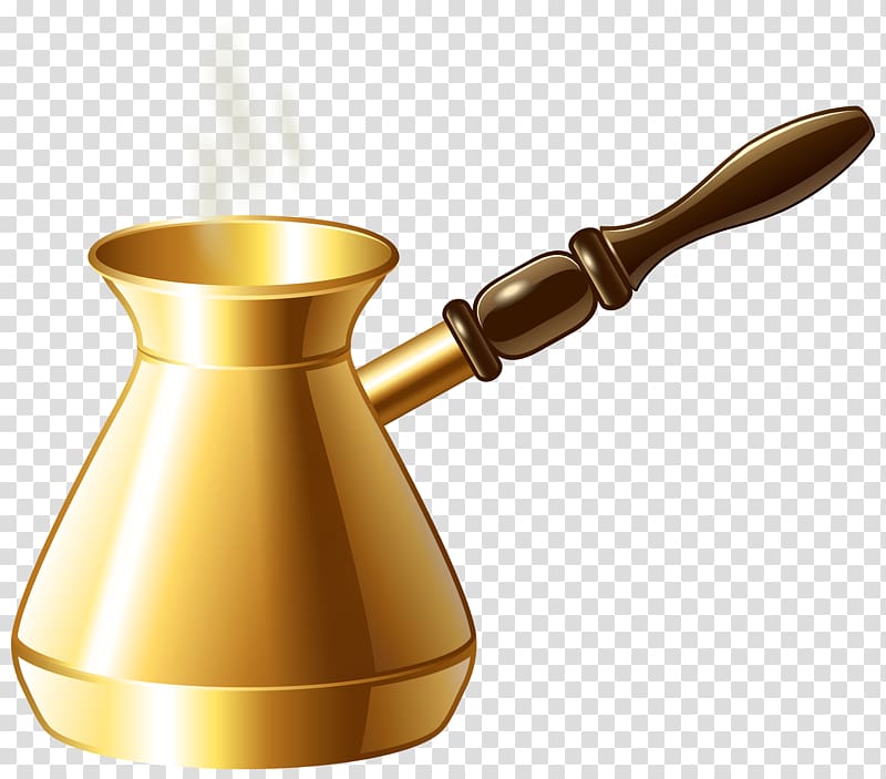 gold coffee ladle, Turkish coffee Arabic coffee , Turkish Coffee Pot transparent background PNG clipart