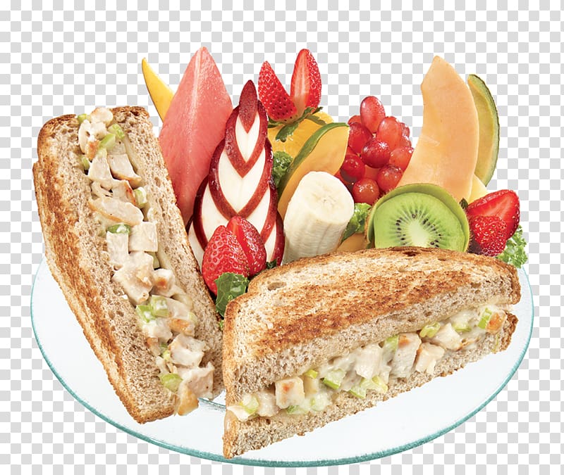 Breakfast sandwich Melt sandwich Chicken salad Chicken sandwich, fruits salad transparent background PNG clipart