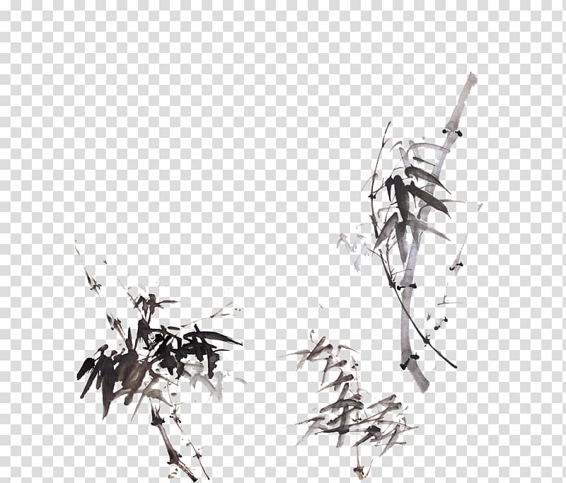 Bamboo Ink wash painting Chinese painting Inkstick, Ink Bamboo transparent background PNG clipart