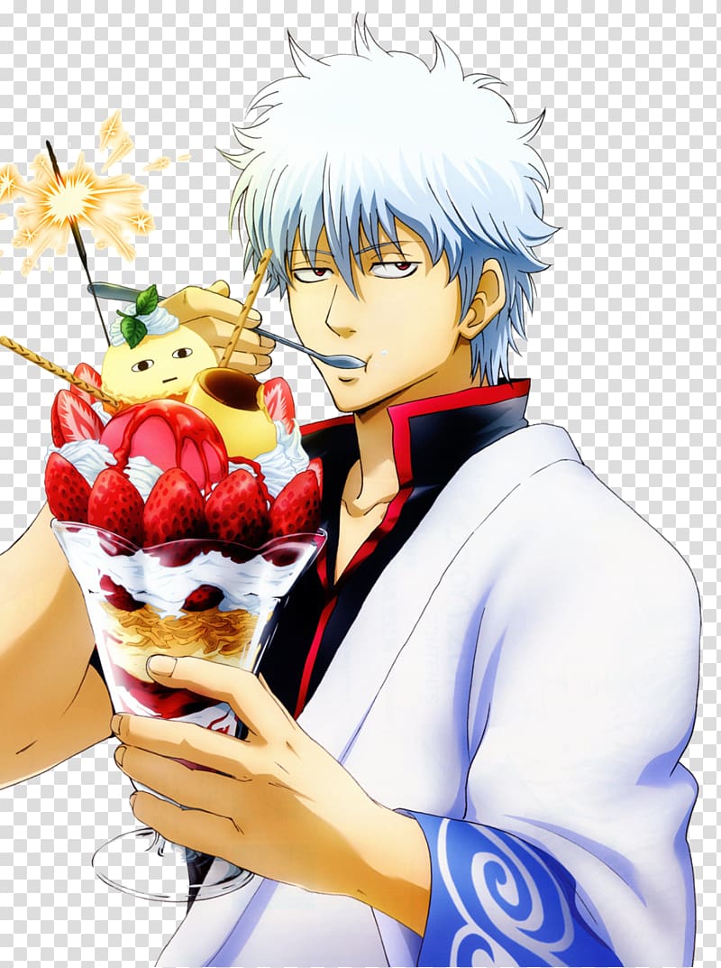 Gintoki Sakata Kagura Shimura Shinpachi Gin Tama Anime, Anime transparent background PNG clipart