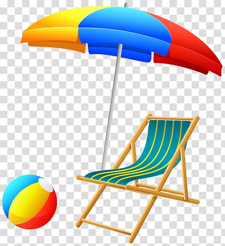 free summer beach chair sun umbrella creative pull transparent background PNG clipart