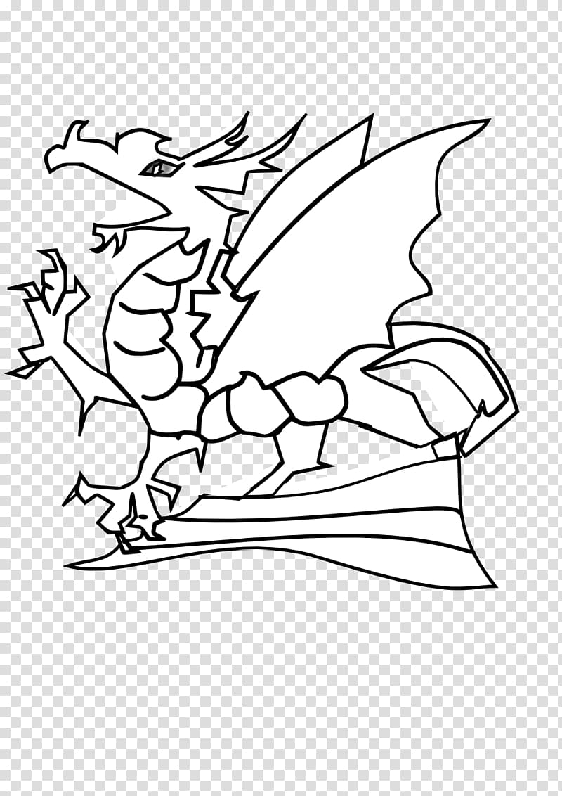 Dragon Black and white , Cute Baby Dragon transparent background PNG clipart