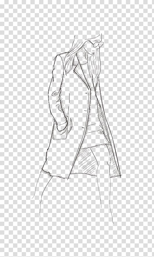 Line art Drawing Sleeve Sketch, ladies Tailoring transparent background PNG clipart