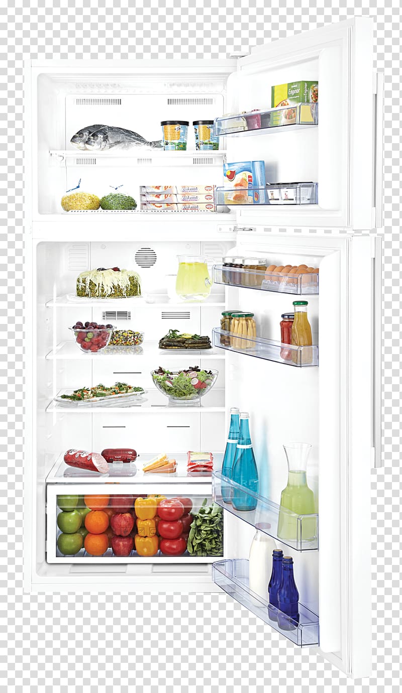 Refrigerator Frozen food, Double Door Refrigerator transparent background PNG clipart
