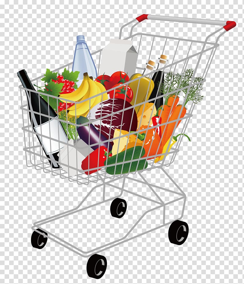 cart of groceries illustration, Shopping cart Supermarket , Shopping Cart transparent background PNG clipart