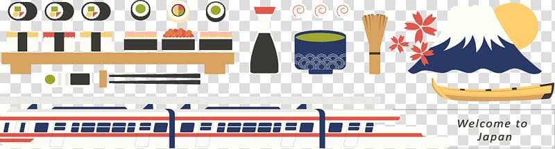 Japanese Cuisine Sushi, Japanese food and transport transparent background PNG clipart