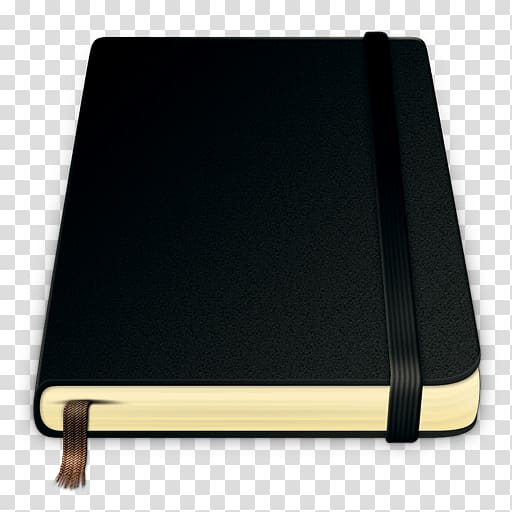 black hardbound book, Moleskine Side View transparent background PNG clipart