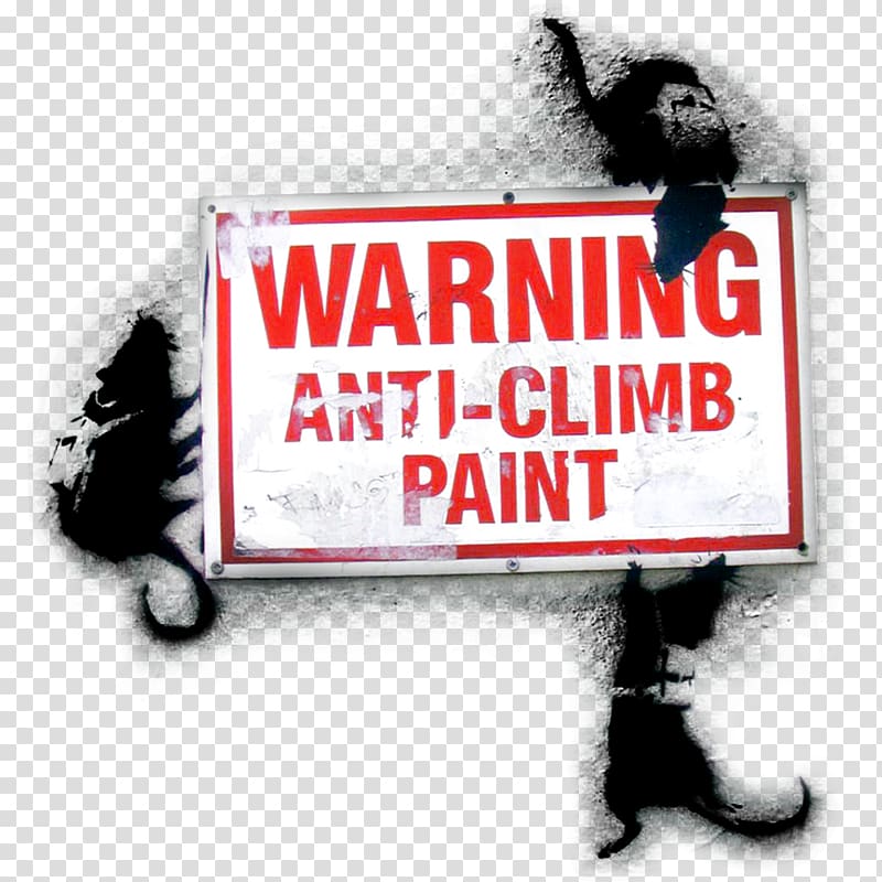 Banksy Balloon Girl Painting Street art, Warning climb transparent background PNG clipart