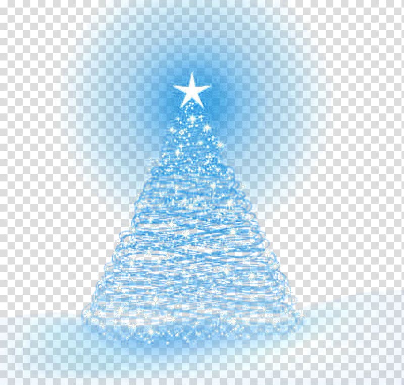 blue and white Christmas tree illustration, Christmas tree Spruce Fir Blue Christmas ornament, Blue Neon Christmas tree transparent background PNG clipart