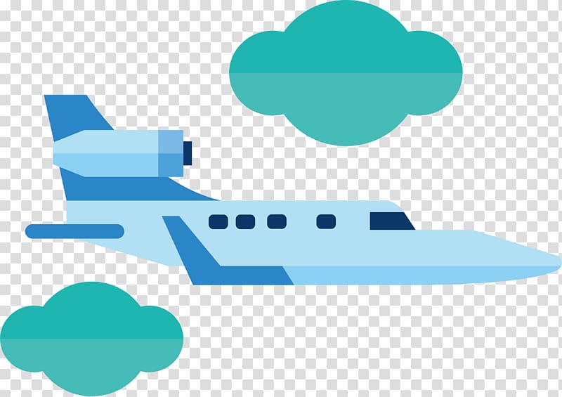 blue airplane illustration, Airplane Aircraft , Airplane in the clouds transparent background PNG clipart