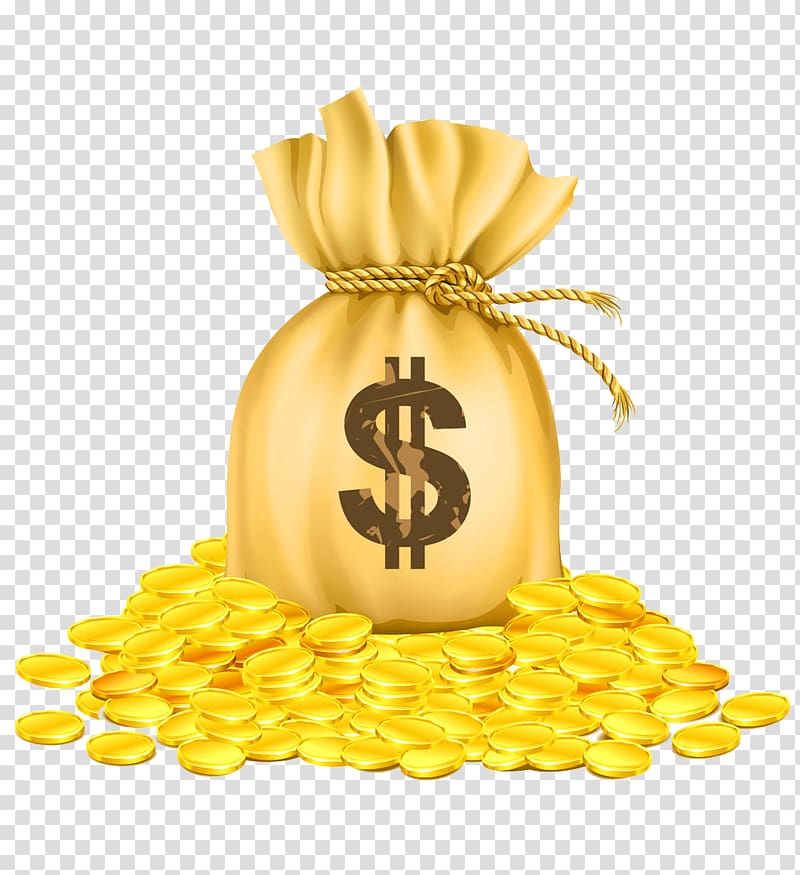 dollar money bag illustration, Coin Money Icon, Gold coin purse pattern transparent background PNG clipart