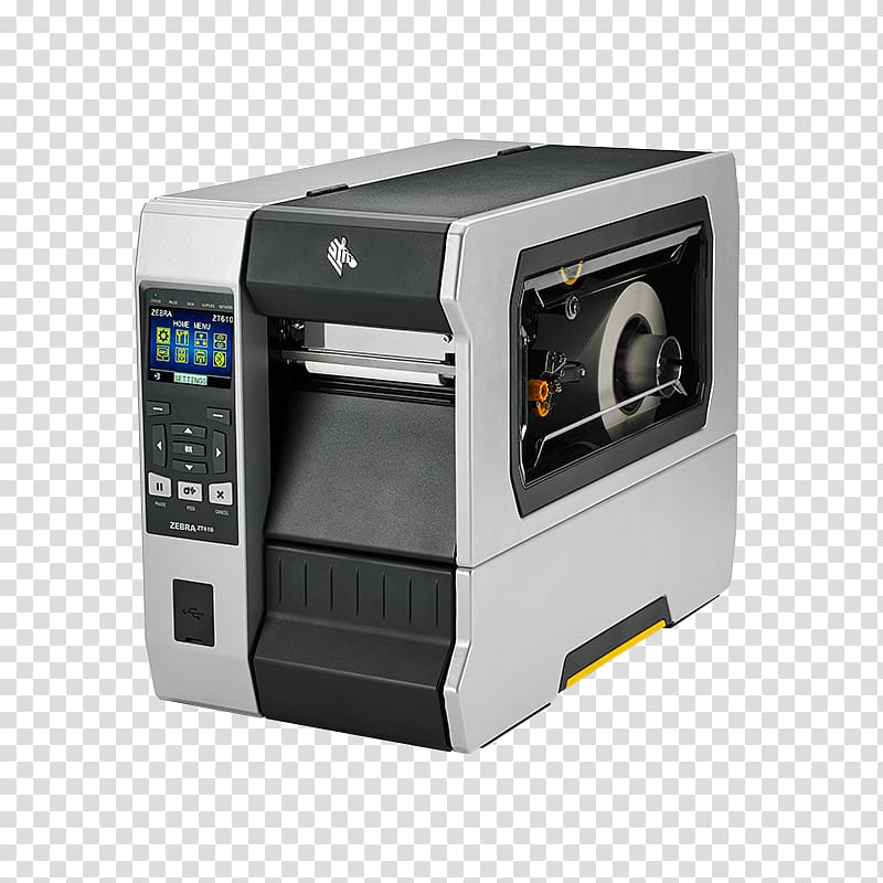 Barcode printer Zebra Technologies Thermal printing Label printer, printer transparent background PNG clipart