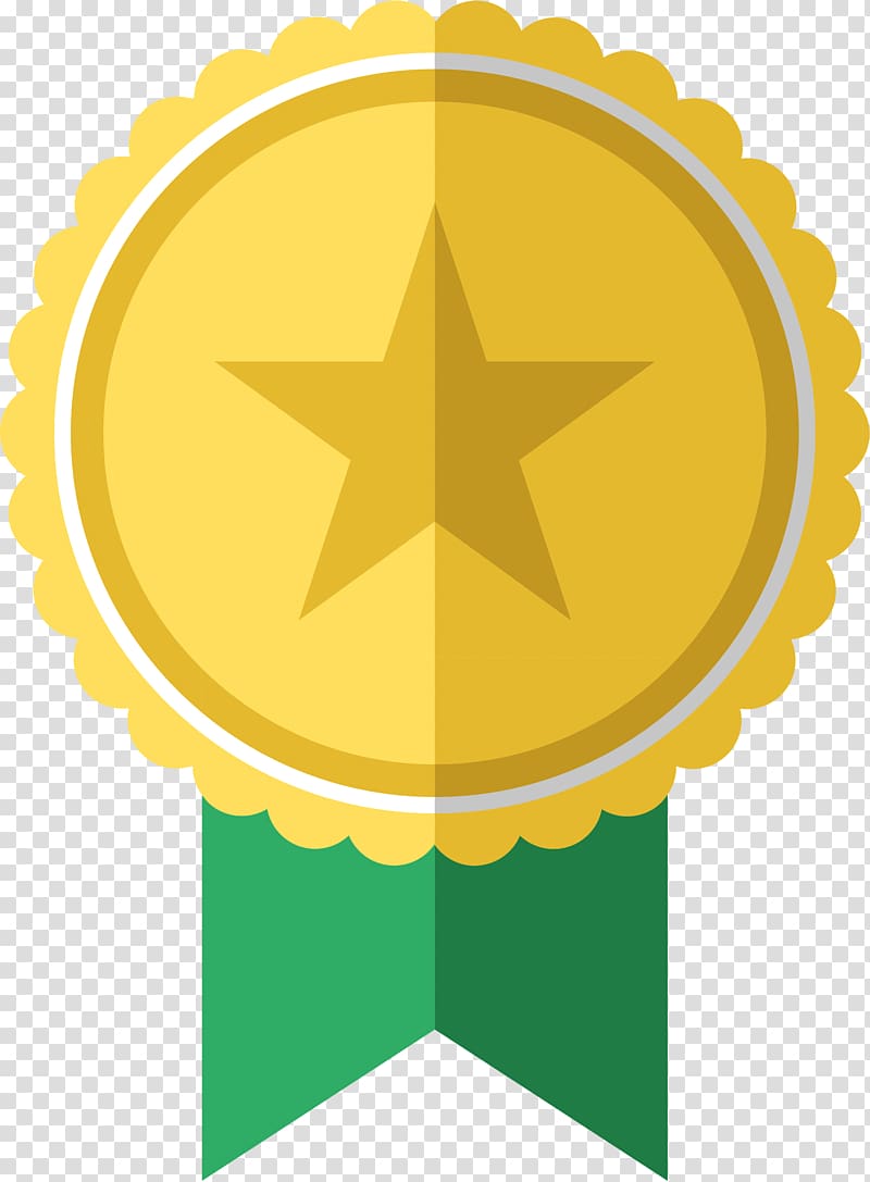 Medal Estoque Email, Flat gold badge transparent background PNG clipart