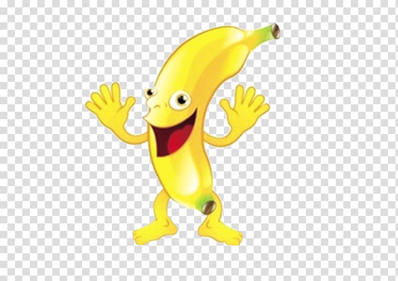 Banana Fruit Cartoon Addictive Bubble, Cute cartoon banana transparent background PNG clipart