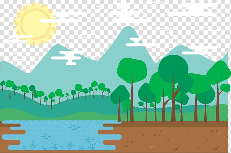 Landscape Illustration, Forest transparent background PNG clipart