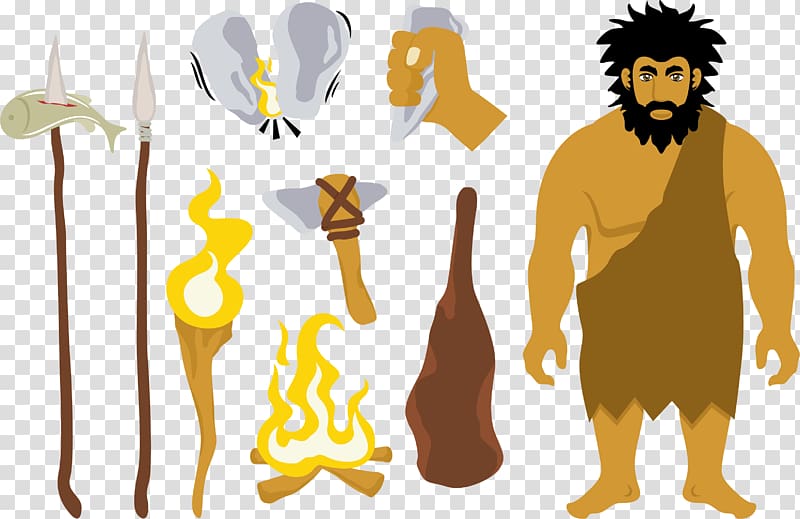 , A primitive man; a savage transparent background PNG clipart