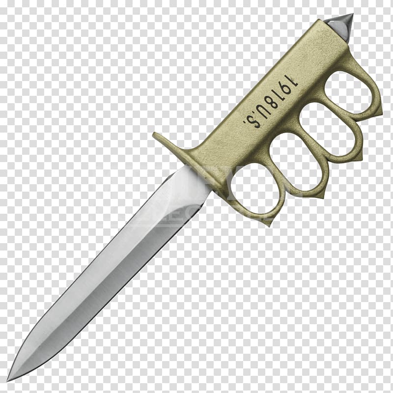 Trench knife First World War Combat knife Brass Knuckles, knife transparent background PNG clipart