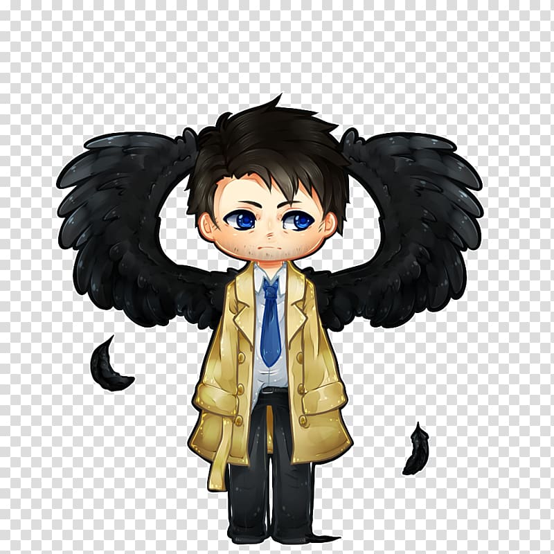 Castiel Dean Winchester Fan art Drawing, ruined transparent background PNG clipart