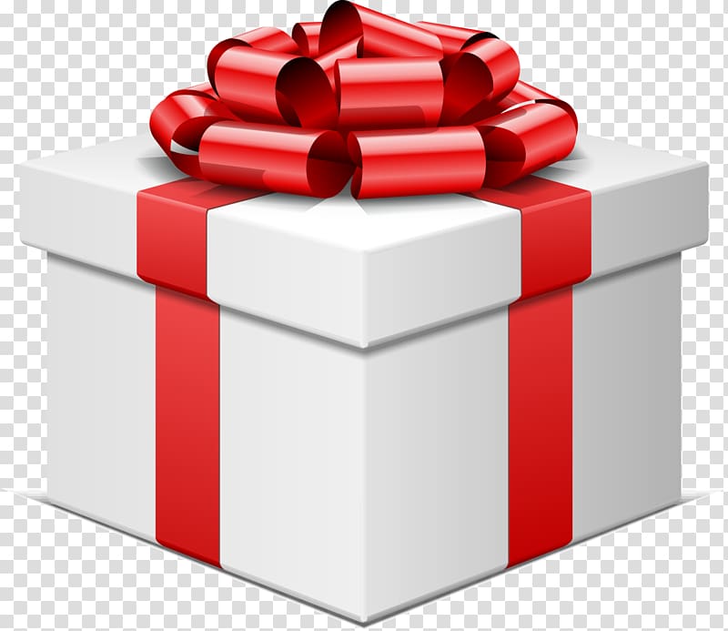 Gift Box Ribbon, Small fresh white gift box transparent background PNG clipart