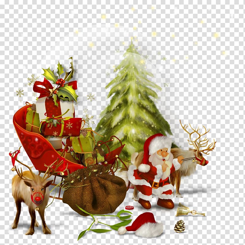 Santa Claus Christmas tree Saint Nicholas Day Gift, Christmas transparent background PNG clipart