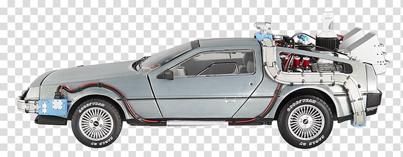 Hot Wheels DeLorean time machine Die-cast toy Back to the Future 1:18 scale, hot wheels transparent background PNG clipart