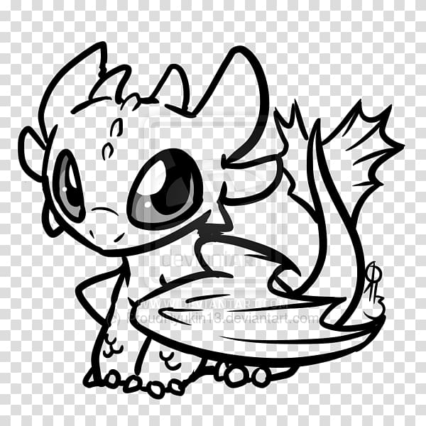 Line art Drawing Toothless Chibi, toothless transparent background PNG clipart