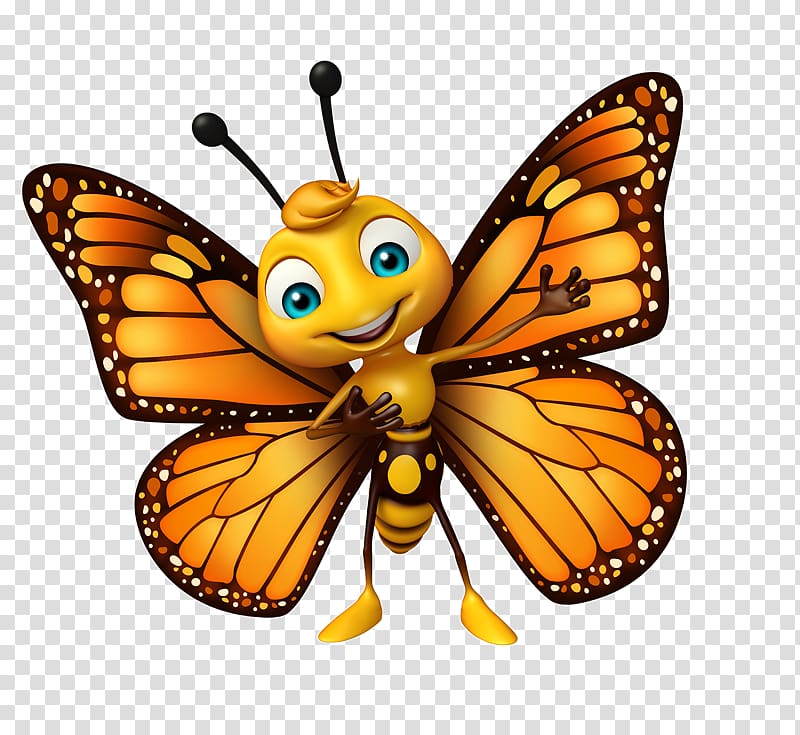 Cartoon, cute butterfly transparent background PNG clipart