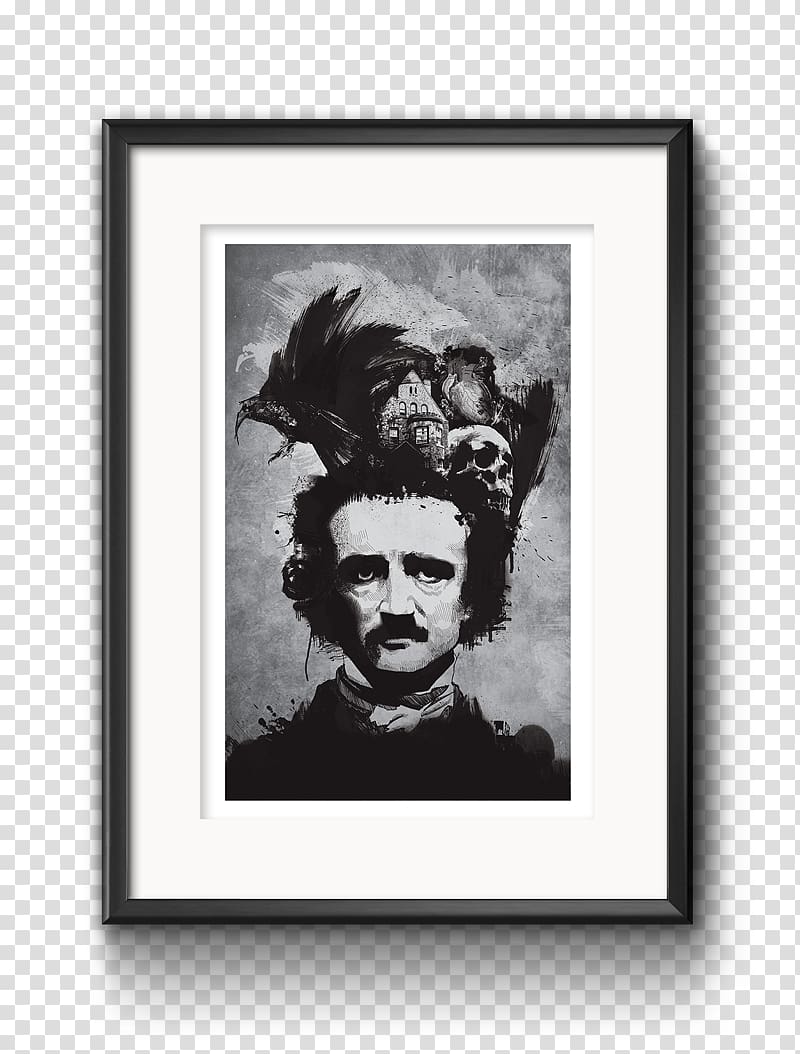 Edgar Allan Poe The Raven The Fall of the House of Usher El poder de las palabras The Murders in the Rue Morgue, frame mockup transparent background PNG clipart