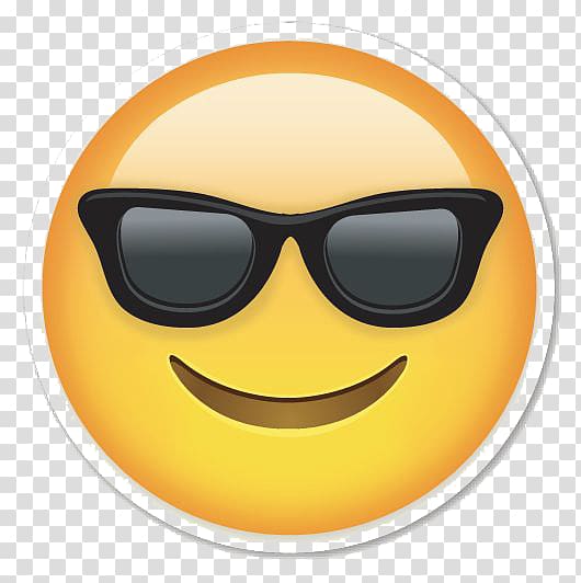 emoticon wearing sunglasses sticker, Smiley Emoticon Emoji, Sunglasses Emoji transparent background PNG clipart