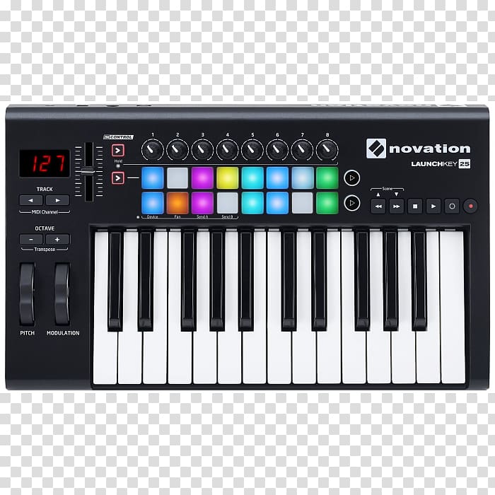 Computer keyboard Novation Launchkey 25 MKII MIDI Controllers Novation Digital Music Systems Novation Launchkey 61 MKII, musical instruments transparent background PNG clipart