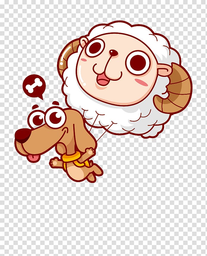 Dog Sheep Cartoon, Watercolor goat transparent background PNG clipart