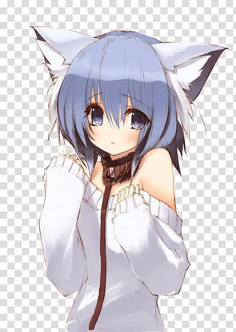 Catgirl Kavaii Anime Manga, Neko Neko transparent background PNG clipart