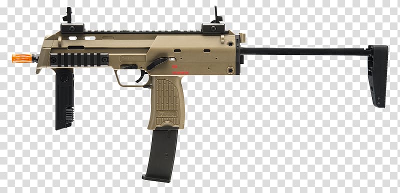 Airsoft Guns Heckler & Koch MP7 Blowback Blow-Back, weapon transparent background PNG clipart