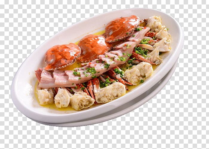 Crab Mediterranean cuisine Seafood Meat, Seafood three fight meat crab transparent background PNG clipart