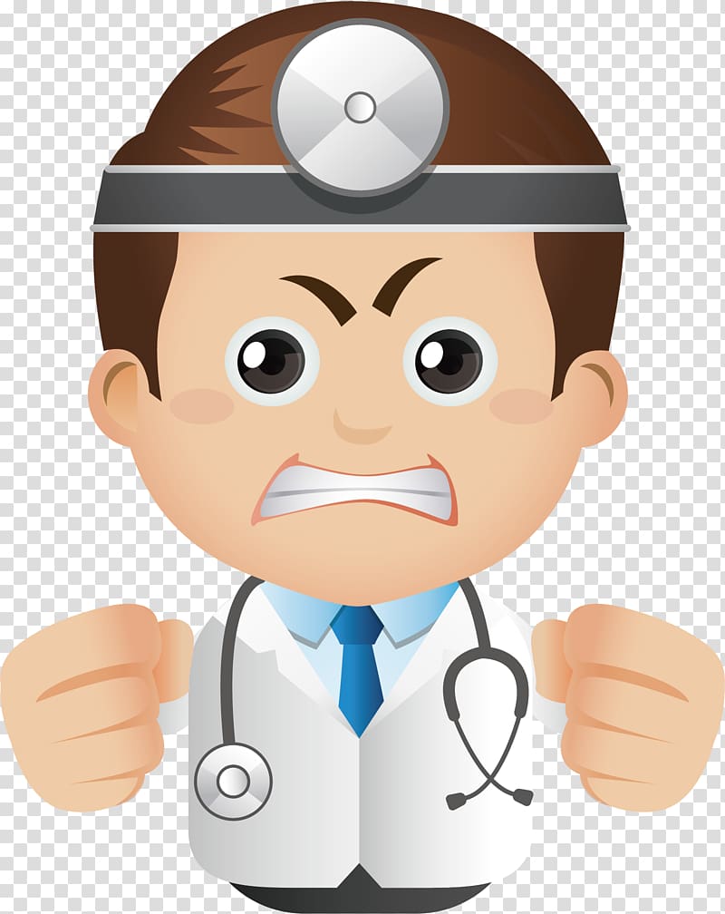 Physician Cartoon, Cartoon angry doctor head transparent background PNG clipart