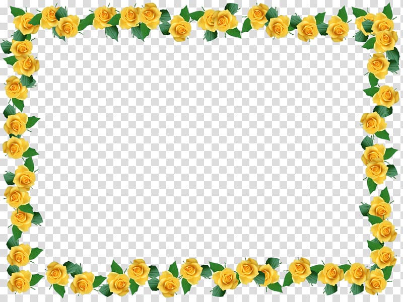 Yellow Edogawa, Tokyo , Yellow flower border transparent background PNG clipart