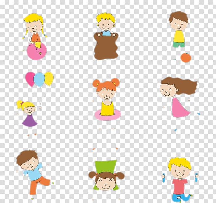 Child Play Cartoon Illustration, Child-painted material transparent background PNG clipart