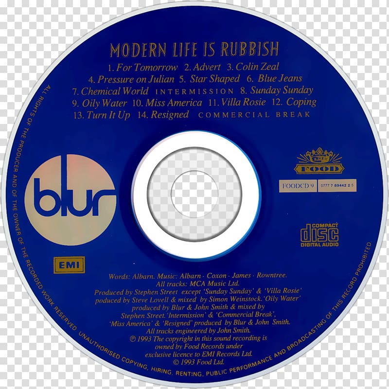 All the People: Blur Live at Hyde Park Compact disc Modern Life Is Rubbish Album, rubish transparent background PNG clipart