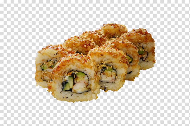 California roll Tempura Makizushi Sushi Panko, sushi transparent background PNG clipart