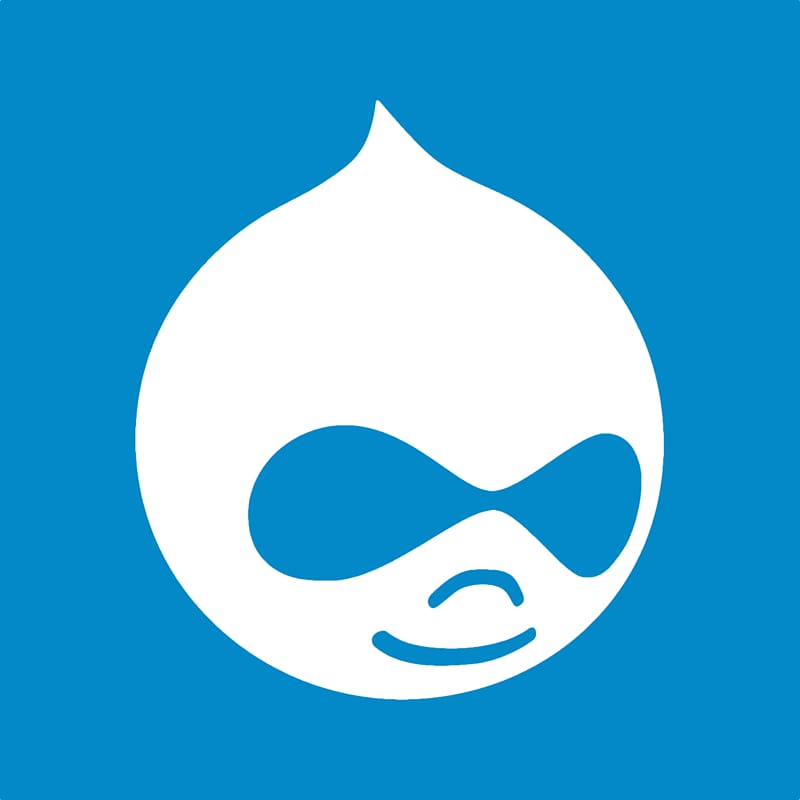 white and blue logo, blue text fish aqua symbol, Drupal transparent background PNG clipart