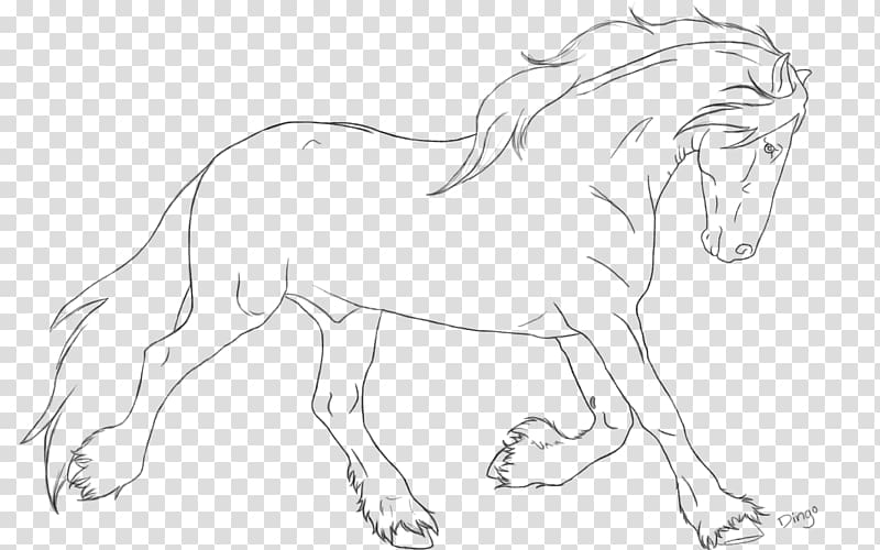 Mustang Friesian horse American Paint Horse Line art American Quarter Horse, mustang transparent background PNG clipart